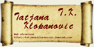 Tatjana Klopanović vizit kartica